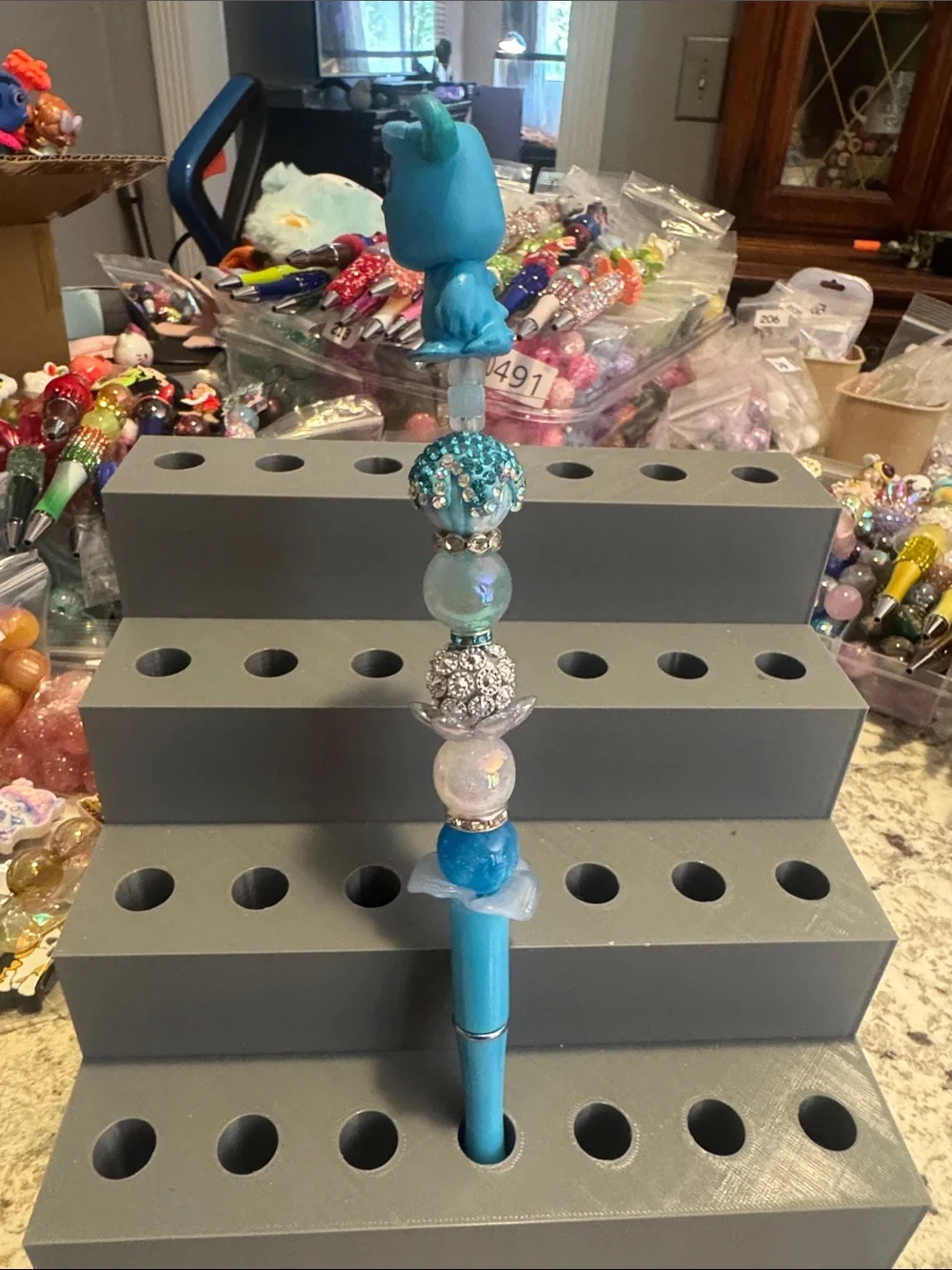 NWOT Disney Doorables Sulley Beaded Pen Handmade by Me